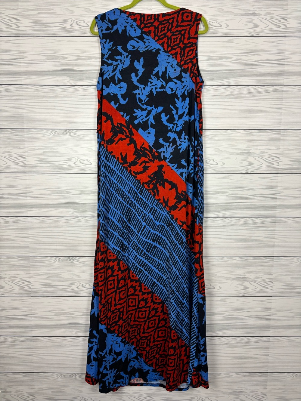 Soft Surroundings blue/red floral colorful maxi dress size large - Picture 6 of 9
